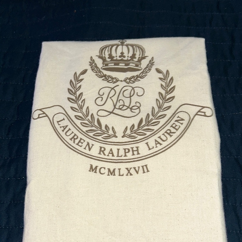 Lauren Ralph Lauren Striped Navy and Natural Woven Tote Bag - Picture 7 of 16